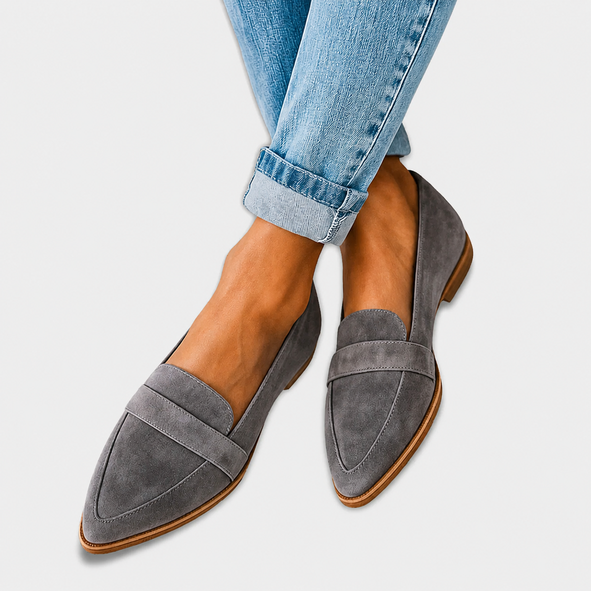 Mocassins en Daim Faits Main - Gris
