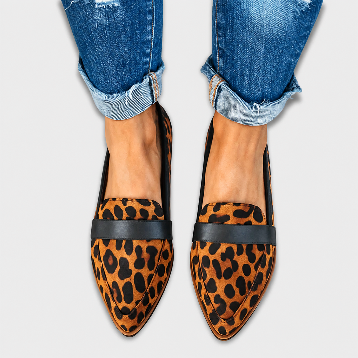 Mocassins en Daim Faits Main - Léopard