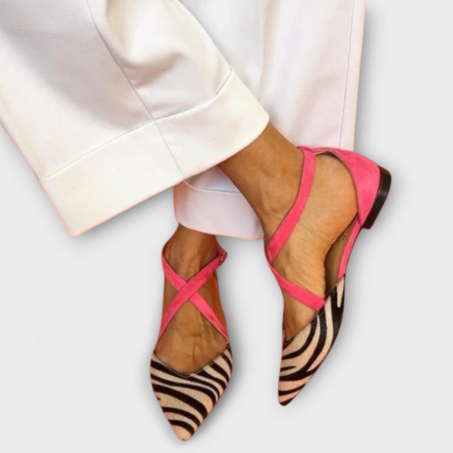 Jeanne - Mocassins Bride Motif Plats