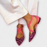 Mocassins femme à bride motif - Rose