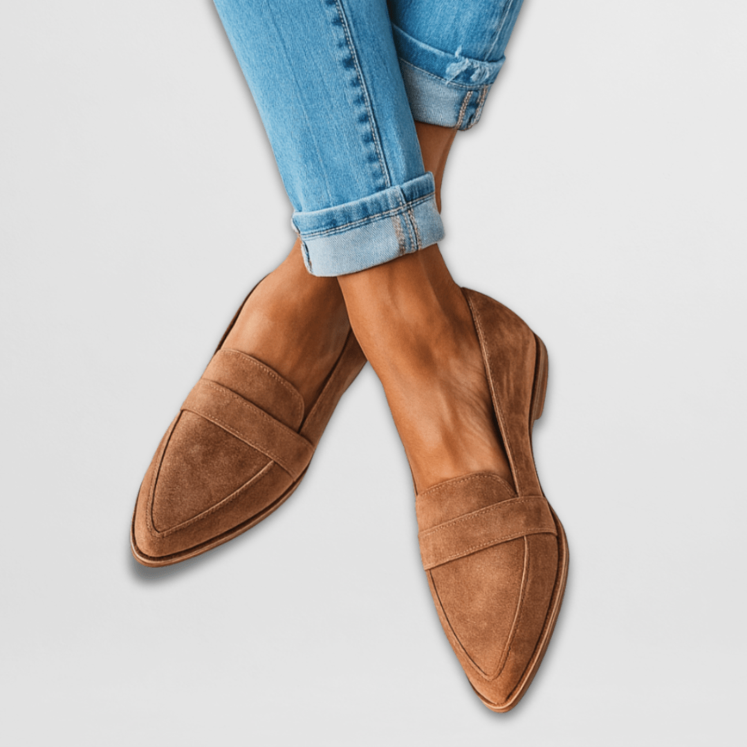 Mocassins Femme en Daim Orthopédiques Confort - Kaki