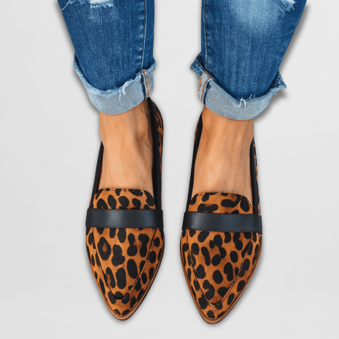 Mocassins Femme en Daim Orthopédiques Confort - Imprimé Léopard