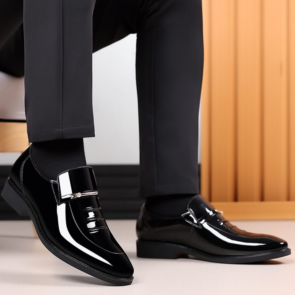 Guy - Mocassins Verni Bout Rond
