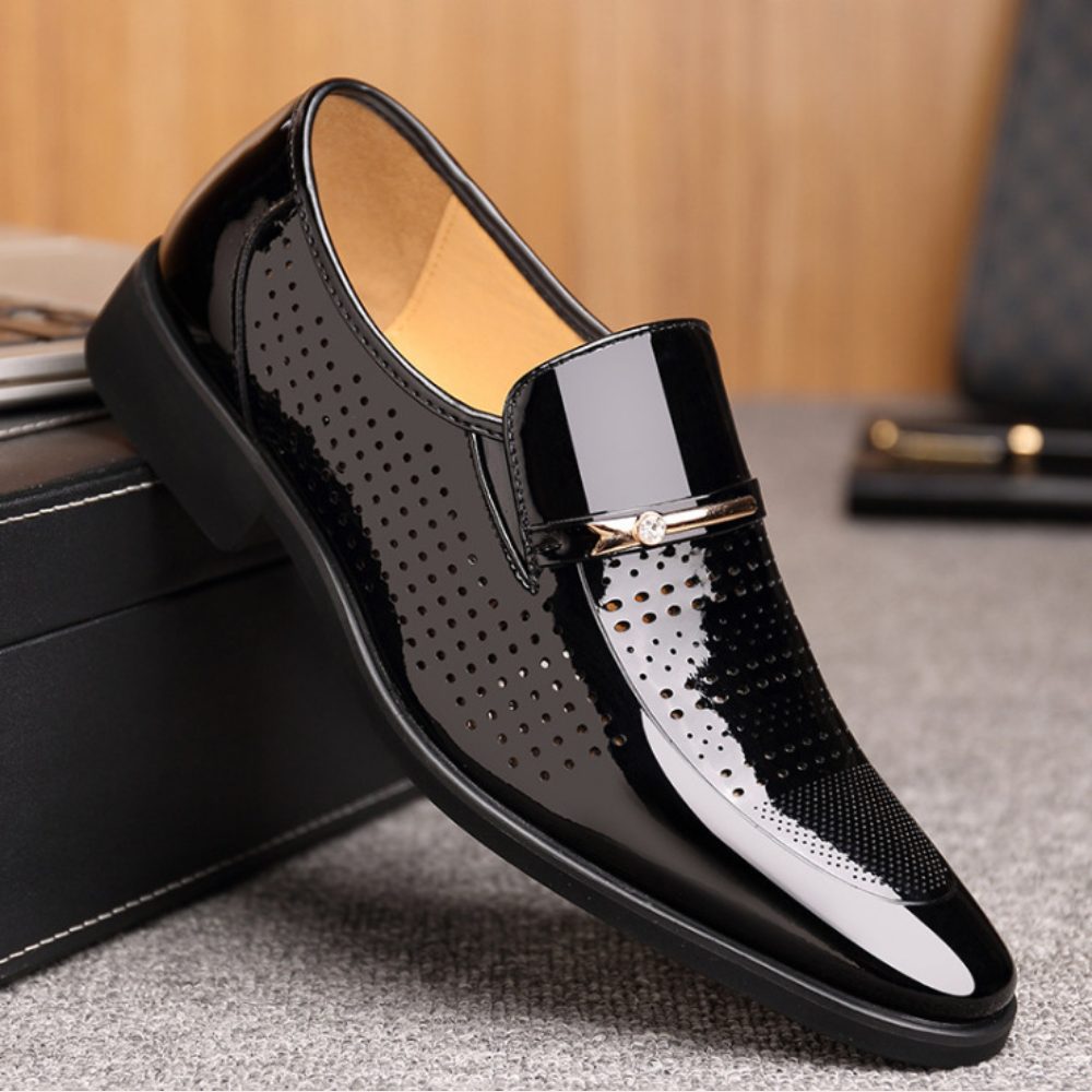 Guy - Mocassins Verni Bout Rond