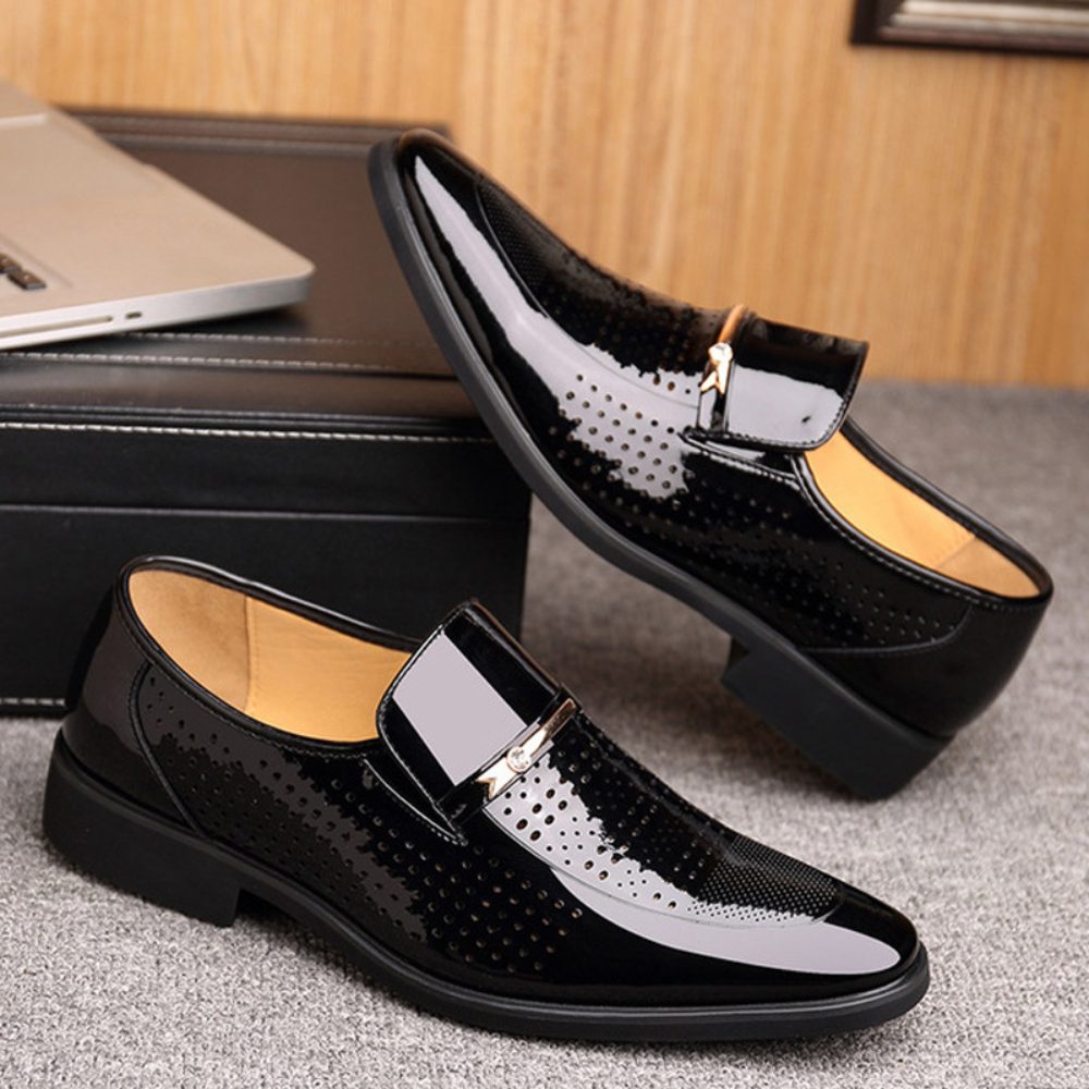 Guy - Mocassins Verni Bout Rond