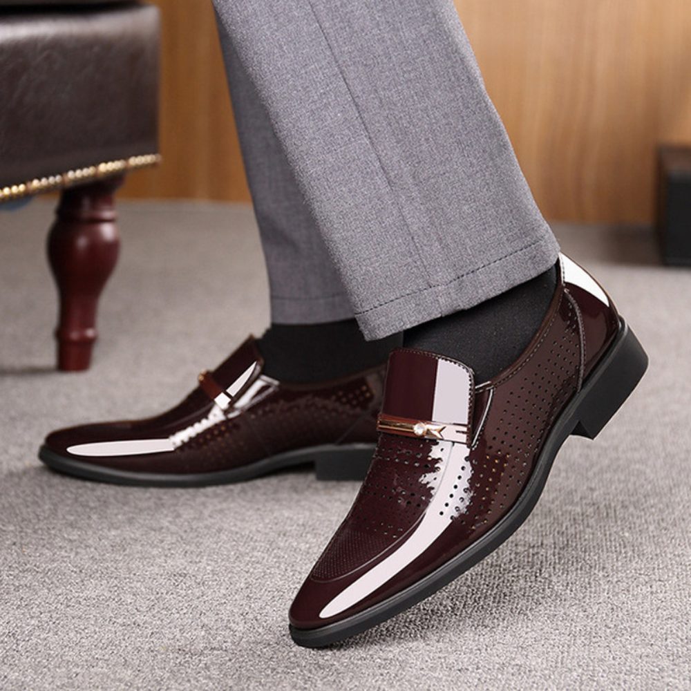 Guy - Mocassins Verni Bout Rond