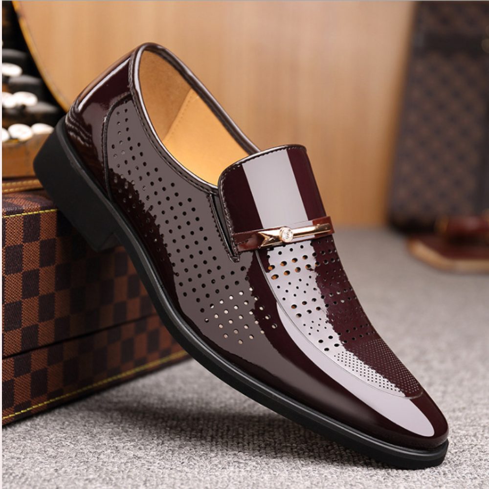 Guy - Mocassins Verni Bout Rond