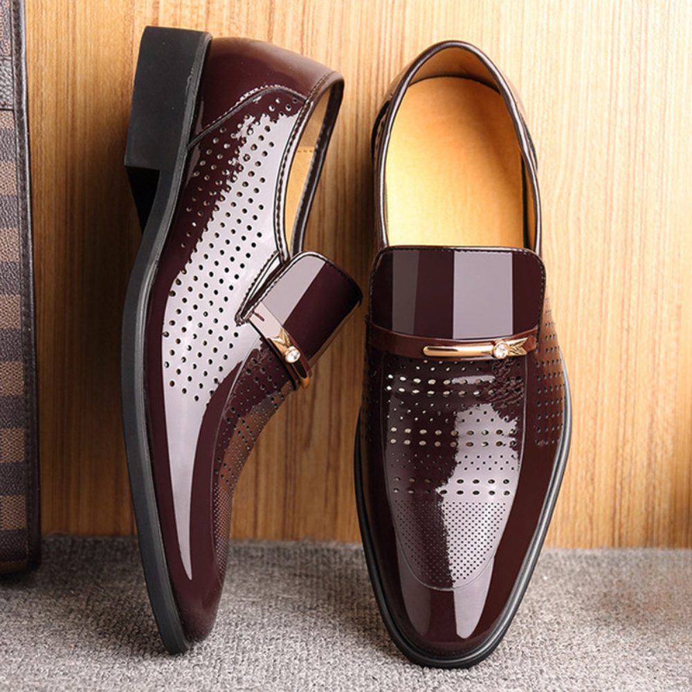 Guy - Mocassins Verni Bout Rond