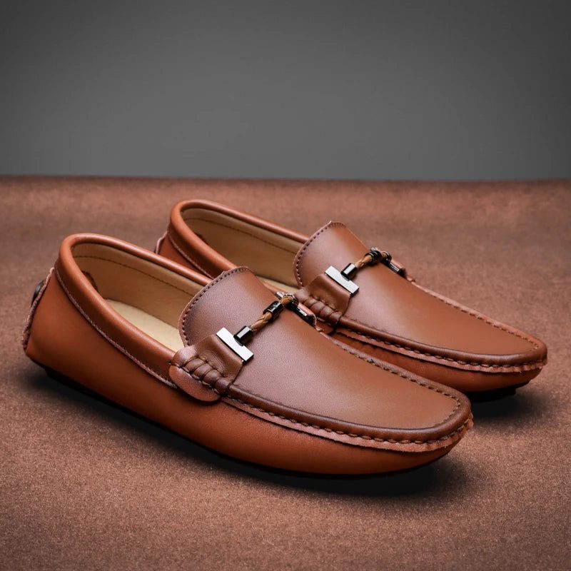 Mocassins homme en cuir slip-on