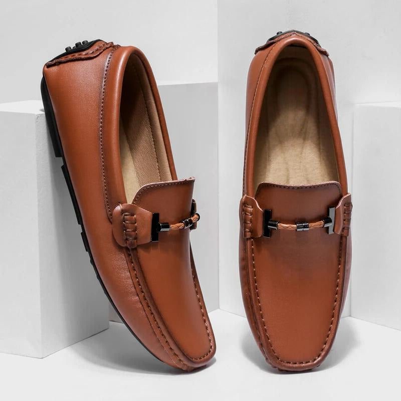 Mocassins homme en cuir slip-on