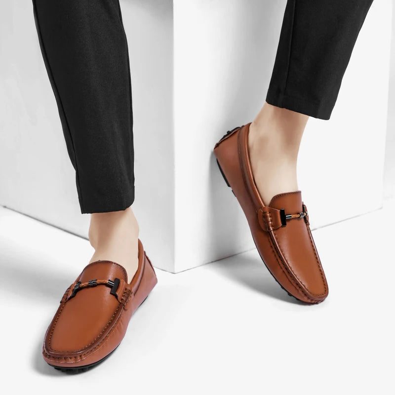 Mocassins homme en cuir slip-on