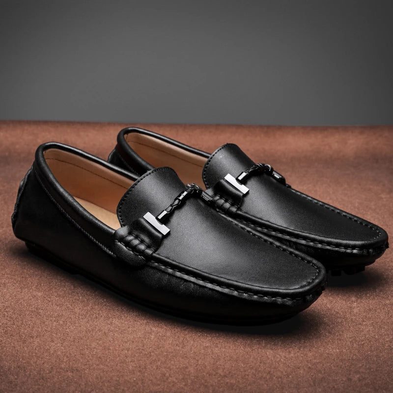 Mocassins homme en cuir slip-on