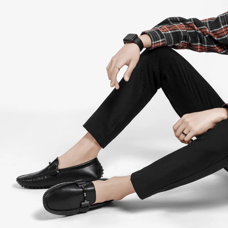 Mocassins homme en cuir slip-on