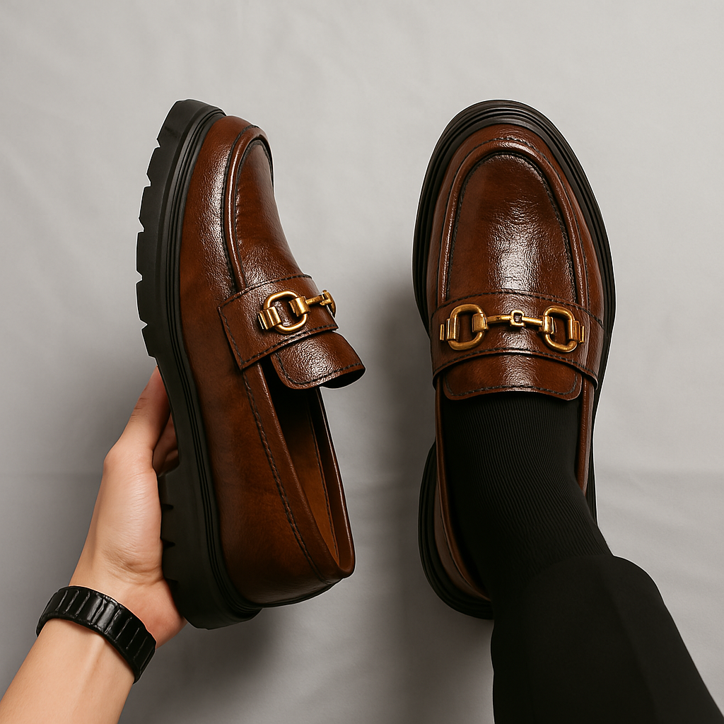 Mocassins plateforme en cuir femme à mors