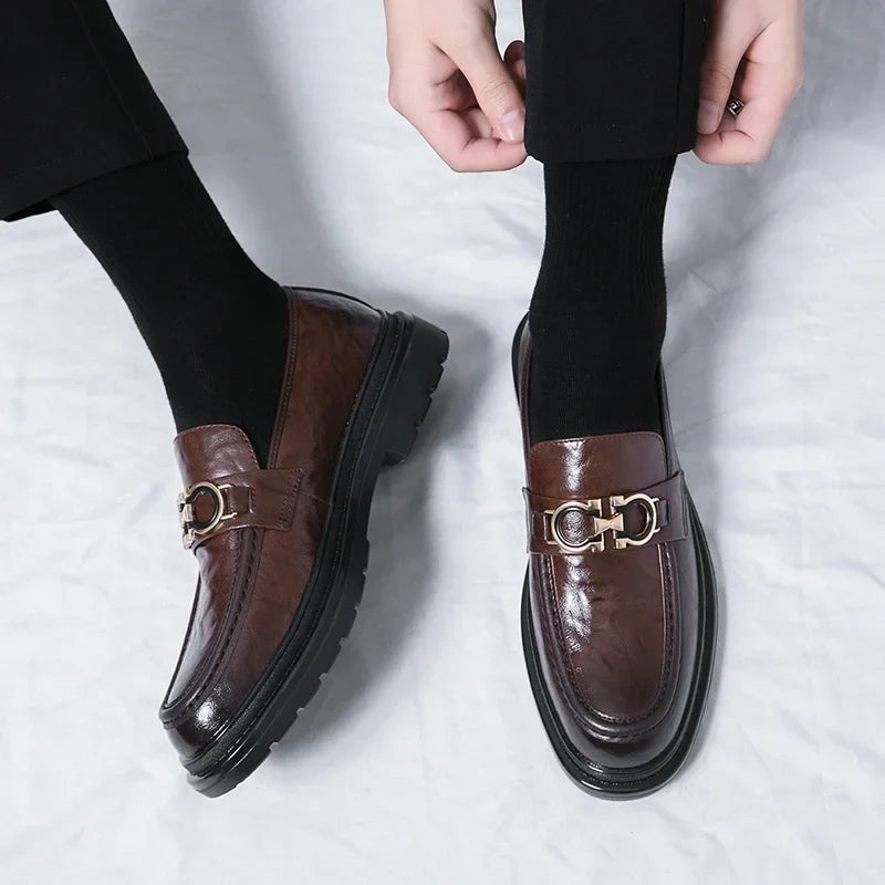Mocassins plateforme en cuir femme à mors