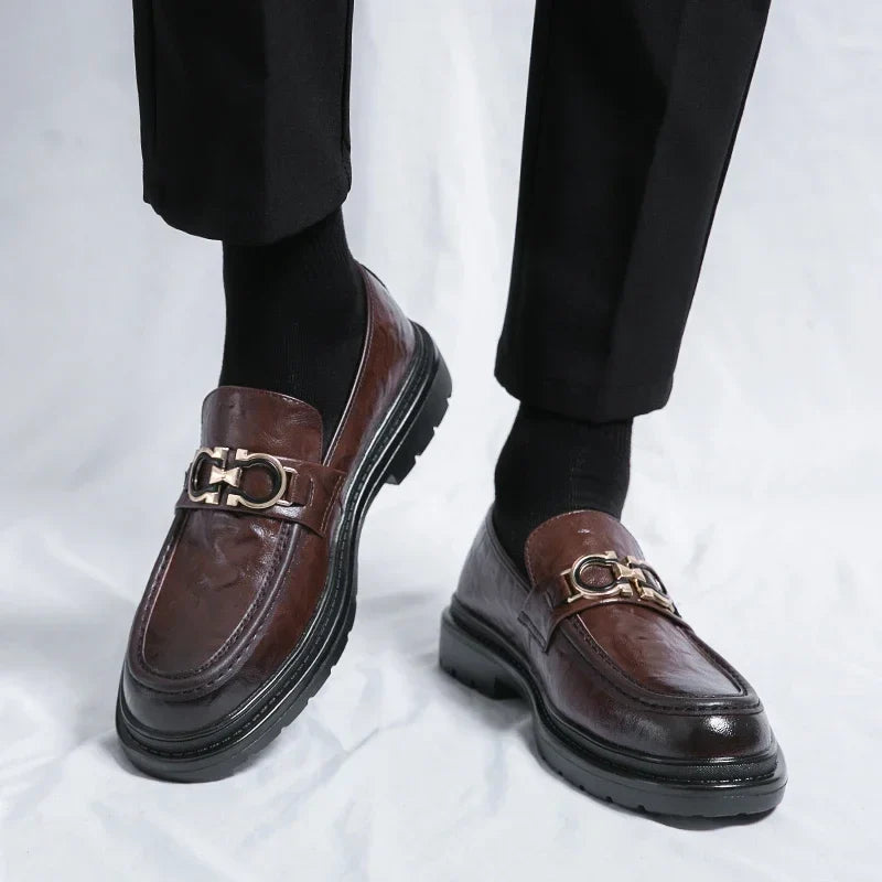 Mocassins plateforme en cuir femme à mors