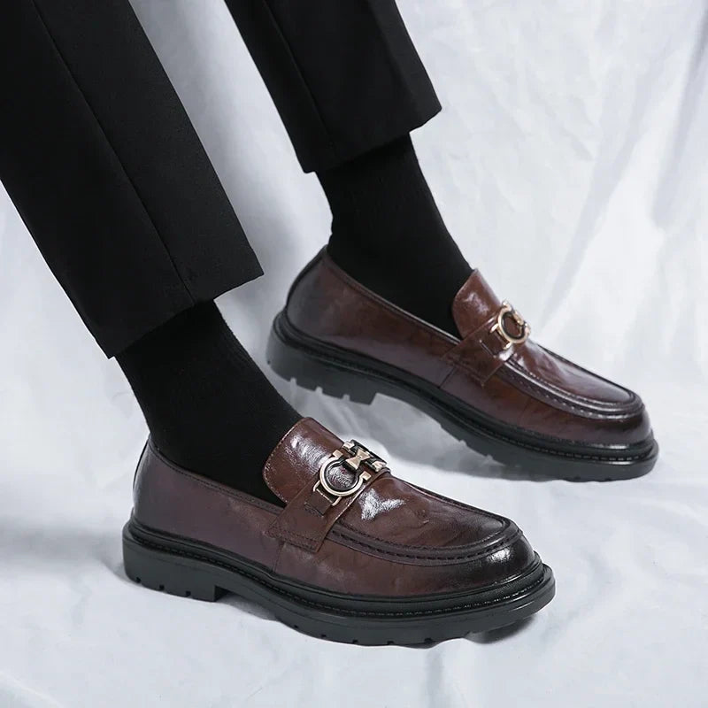 Mocassins plateforme en cuir femme à mors