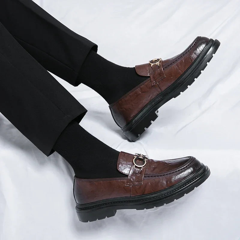 Mocassins plateforme en cuir femme à mors