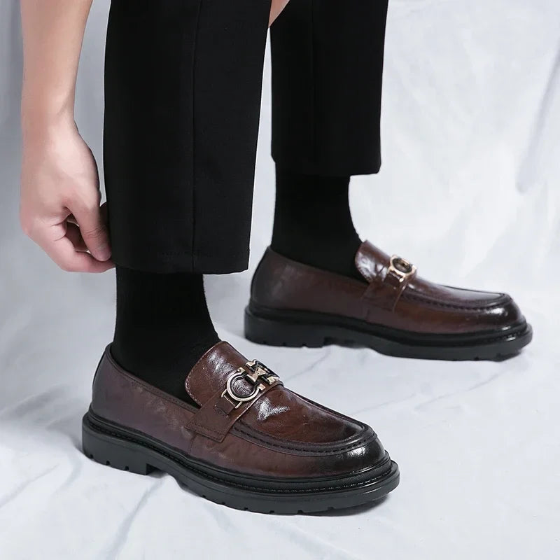 Mocassins plateforme en cuir femme à mors