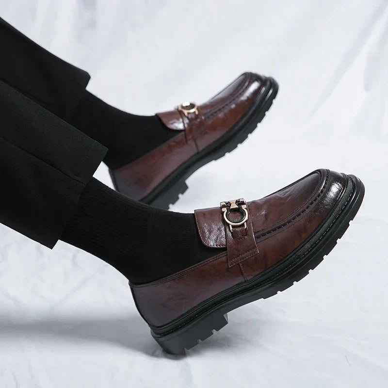 Mocassins plateforme en cuir femme à mors