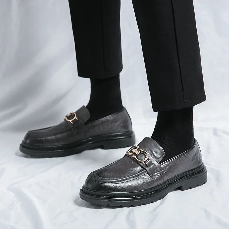 Mocassins plateforme en cuir femme à mors