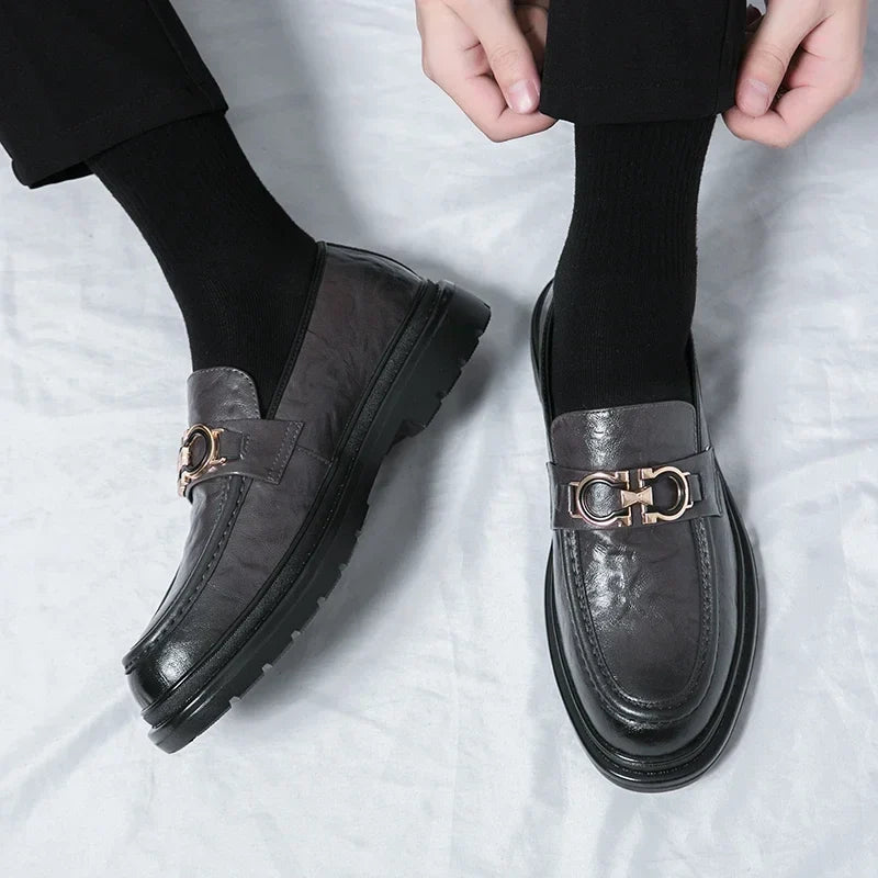 Mocassins plateforme en cuir femme à mors