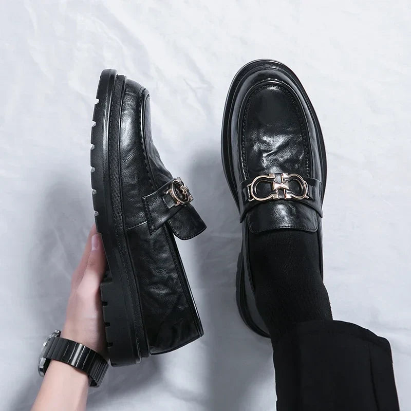 Mocassins plateforme en cuir femme à mors