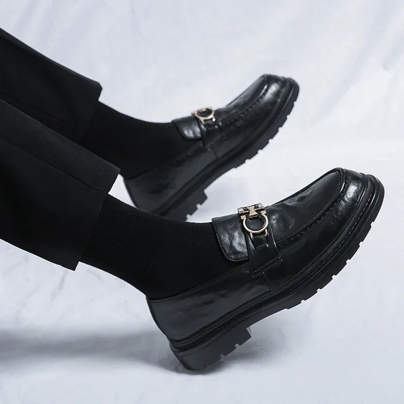 Mocassins plateforme en cuir femme à mors