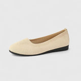 Mocassins tissés femme confort semelle plate - Crème