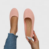 Mocassins tissés femme confort semelle plate - Rose