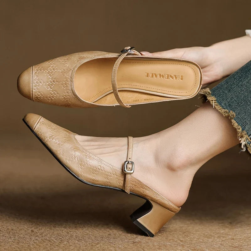 Zélie - Mules Cuir Bride Réglable