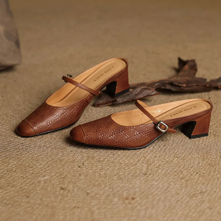 Zélie - Mules Cuir Bride Réglable