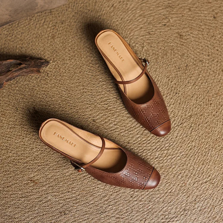 Zélie - Mules Cuir Bride Réglable