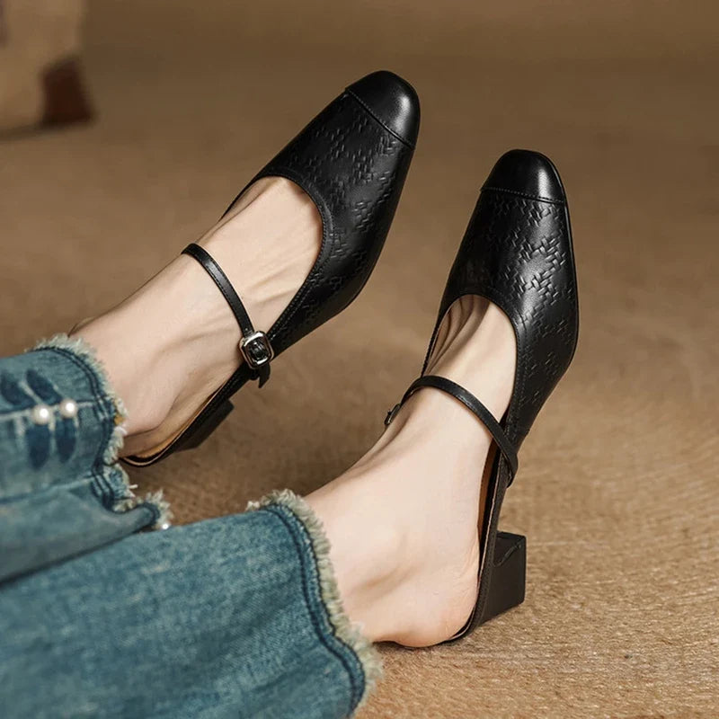 Zélie - Mules Cuir Bride Réglable