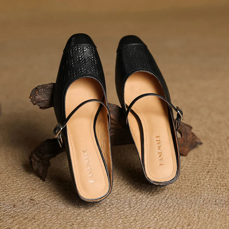 Zélie - Mules Cuir Bride Réglable