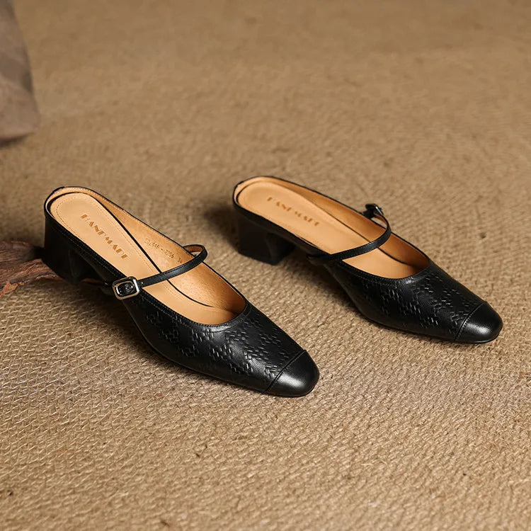 Zélie - Mules Cuir Bride Réglable