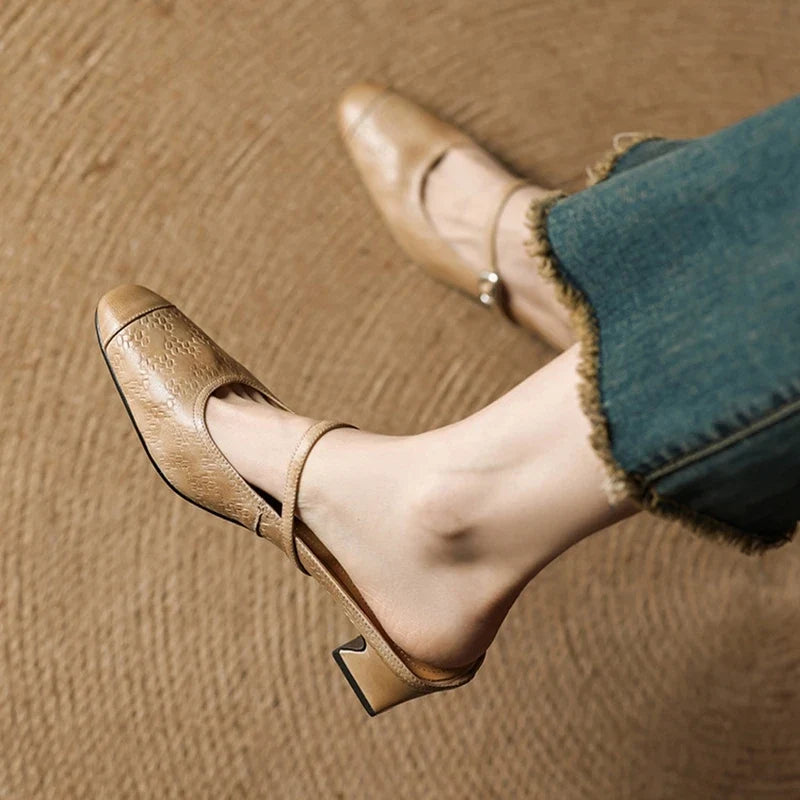 Zélie - Mules Cuir Bride Réglable