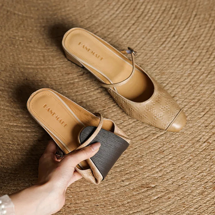 Zélie - Mules Cuir Bride Réglable