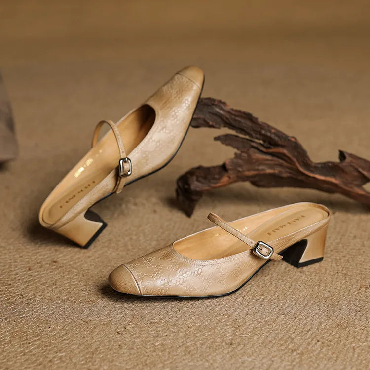 Zélie - Mules Cuir Bride Réglable