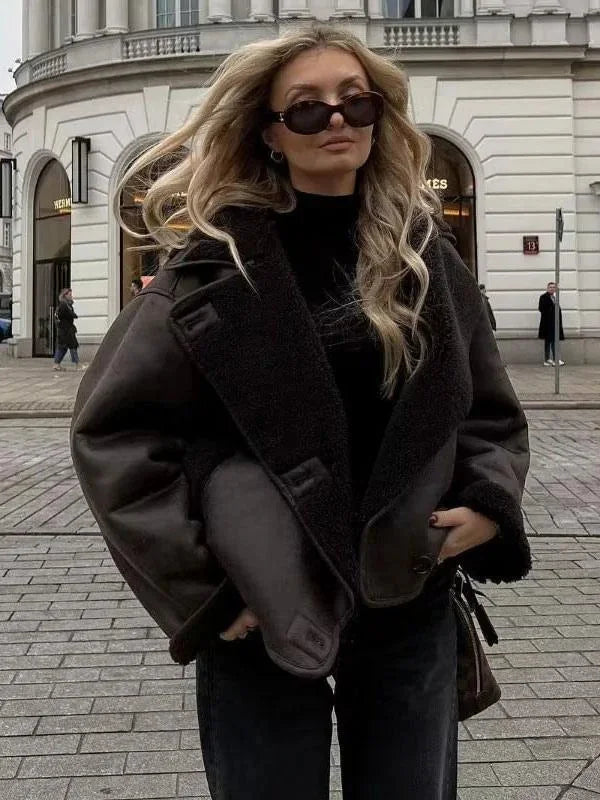 Oriane - Veste Effet Mouton Revers