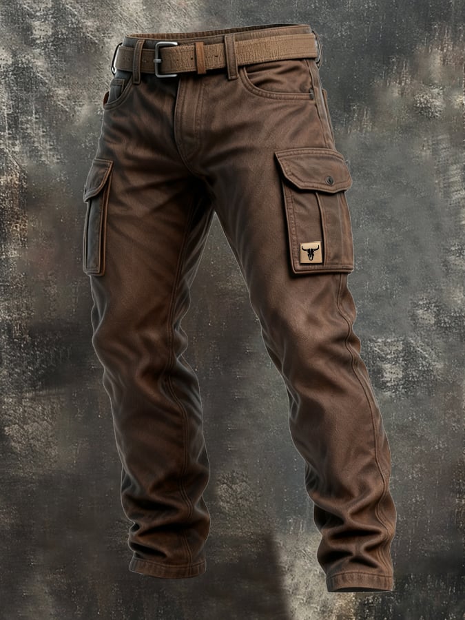 Pantalon Cargo Homme Poches Multiples Doublé Chaud