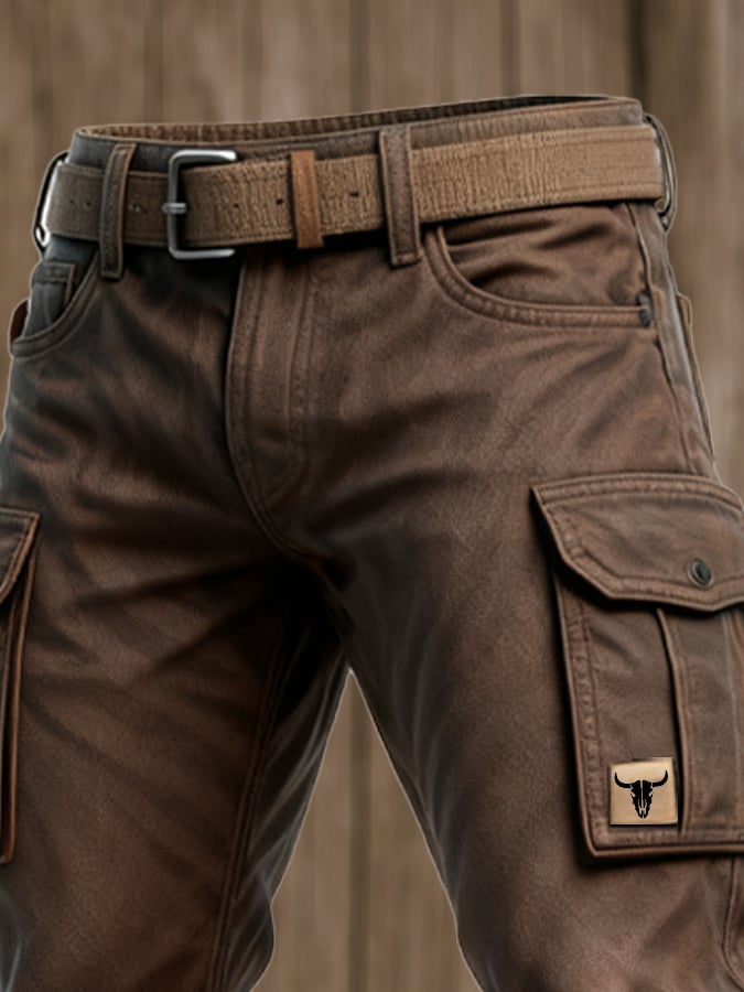 Pantalon Cargo Homme Poches Multiples Doublé Chaud