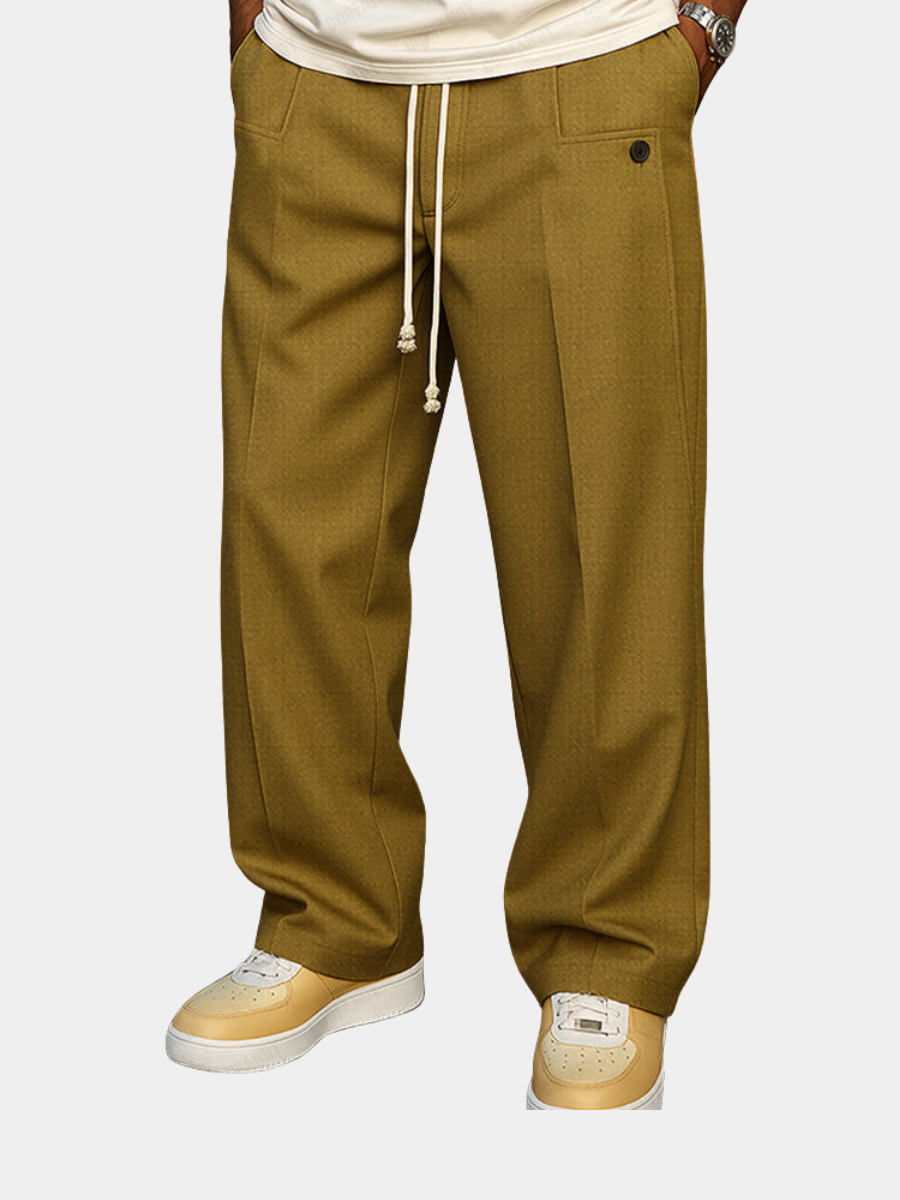Pantalon Chino Homme Taille Réglable Pli Avant