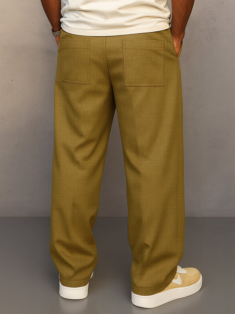Pantalon Chino Homme Taille Réglable Pli Avant