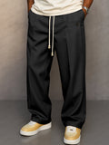 Pantalon Chino Homme Taille Réglable Pli Avant - Noir