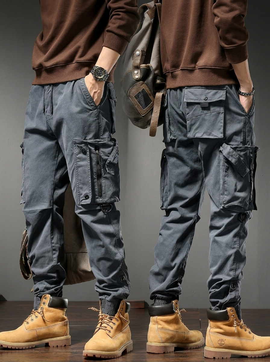 Pantalon Tactique Unisexe Robuste en Polyester - Gris