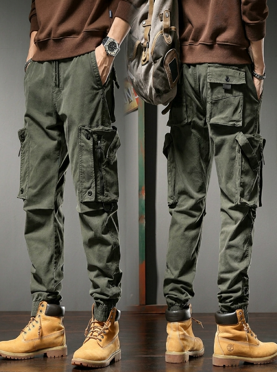 Pantalon Tactique Unisexe Robuste en Polyester - Vert