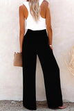 Pantalon Taille Haute Femme Ceinture Smockée