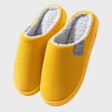 Pantoufles chaudes antidérapantes pour femme - Jaune