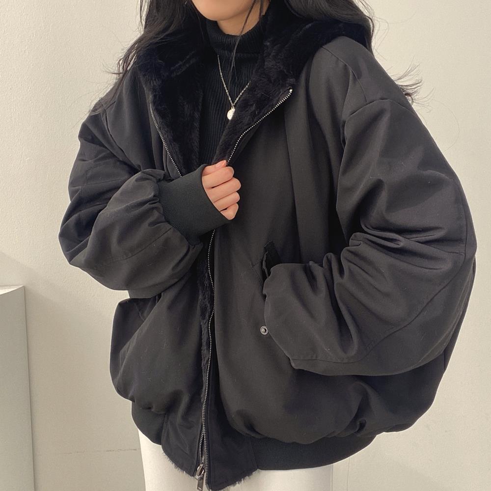 Parka d'hiver à capuche zippée pour femme